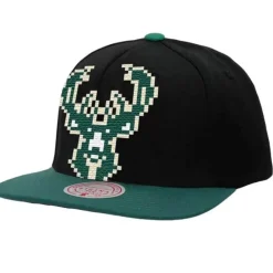 Headwear Mitchell & Ness -8 Bit Xl Snapback Hwc Milwaukee Bucks