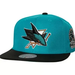 Headwear Mitchell & Ness -2 Tone Side Patch Snapback San Jose Sharks