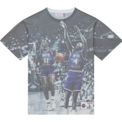 Apparel Mitchell & Ness T-Shirts & Tops-Above The Rim Sublimated S/S Tee Detroit Pistons