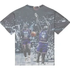 Apparel Mitchell & Ness T-Shirts & Tops-Above The Rim Sublimated S/S Tee Detroit Pistons