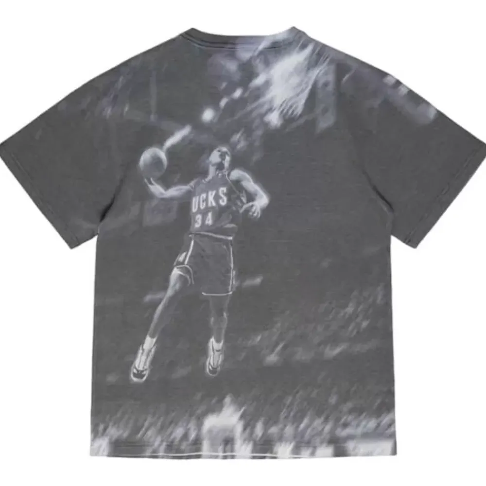 Apparel Mitchell & Ness T-Shirts & Tops-Above The Rim Sublimated Ss Tee Milwaukee Bucks Ray Allen