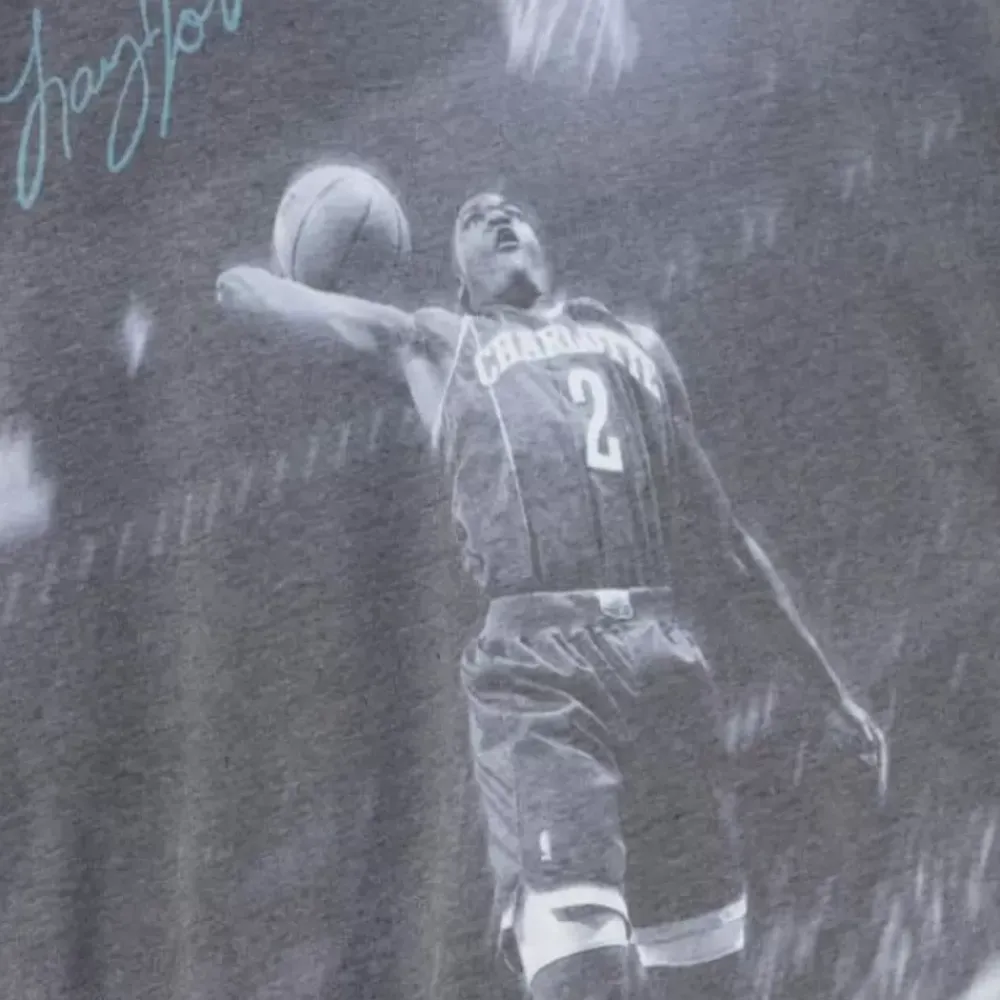 Apparel Mitchell & Ness T-Shirts & Tops-Above The Rim Sublimated Ss Tee Charlotte Hornets Larry Johnson