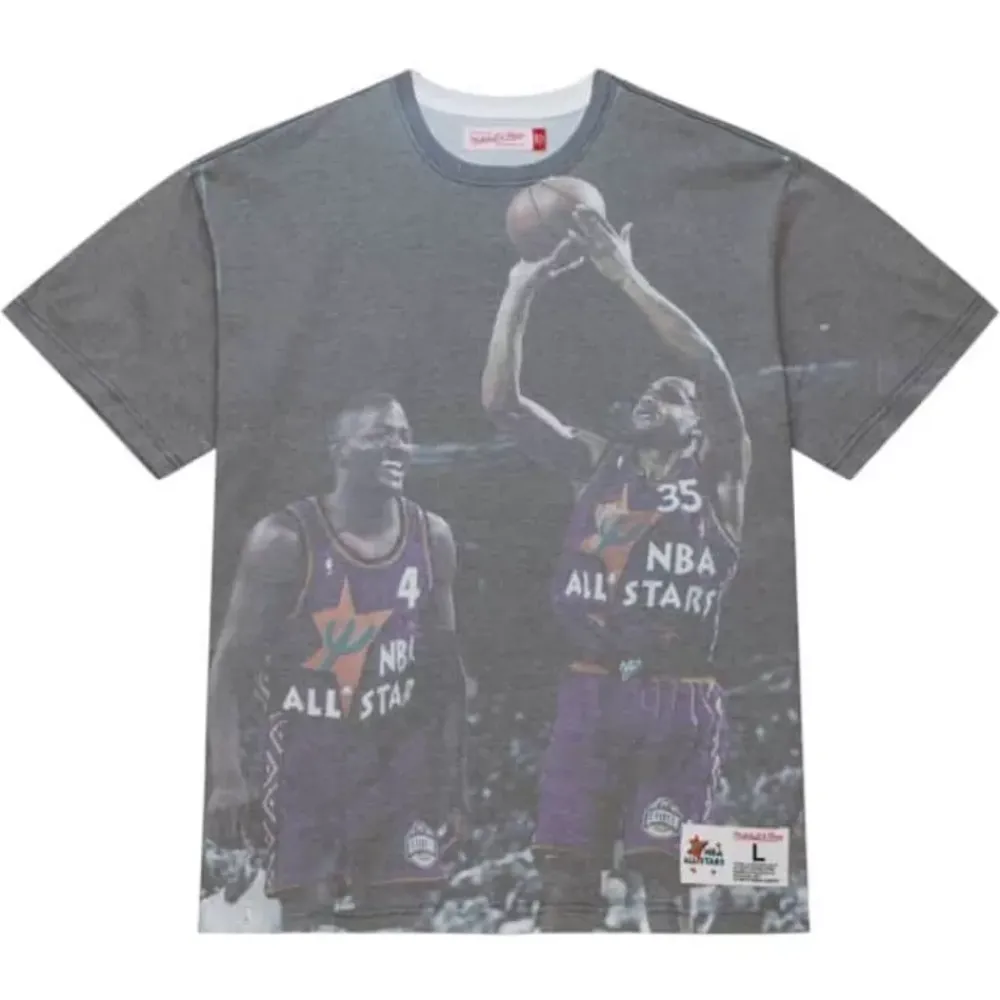Apparel Mitchell & Ness T-Shirts & Tops-Above The Rim Sublimated S/S Tee Detroit Pistons 1995
