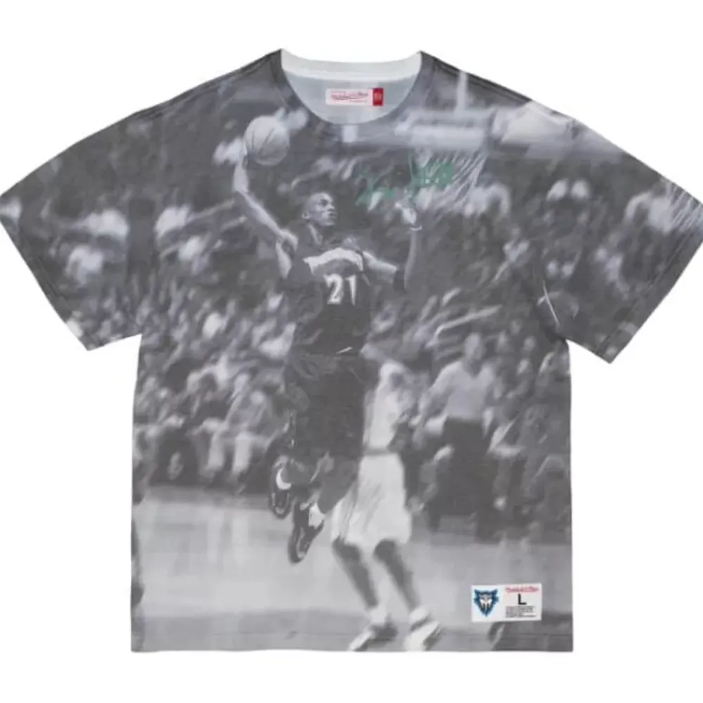 Apparel Mitchell & Ness T-Shirts & Tops-Above The Rim Sublimated Ss Tee Minnesota Timberwolves Kevin Garnett