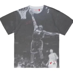 Apparel Mitchell & Ness T-Shirts & Tops-Above The Rim Sublimated Ss Tee Miami Heat Dwyane Wade