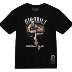 Apparel Mitchell & Ness T-Shirts & Tops-Achievement Tee San Antonio Spurs Manu Ginobili