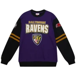 Apparel Mitchell & Ness T-Shirts & Tops-All Over Crew 2.0 Baltimore Ravens