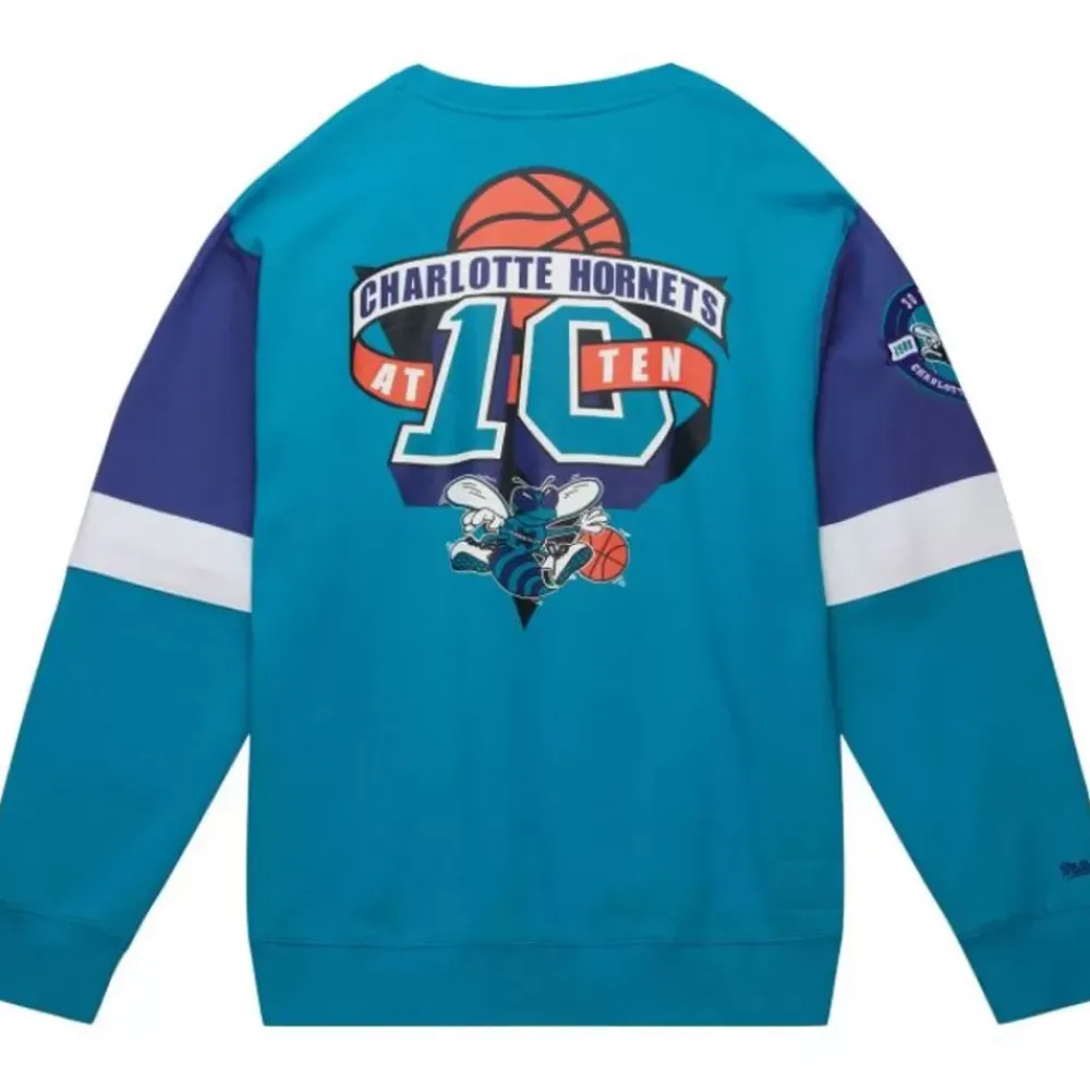 Apparel Mitchell & Ness Hoodies & Sweatshirts-All Over Crew 3.0 Charlotte Hornets