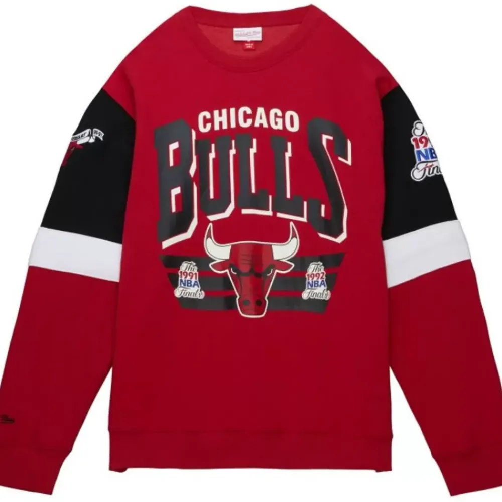 Apparel Mitchell & Ness Hoodies & Sweatshirts-All Over Crew 3.0 Chicago Bulls