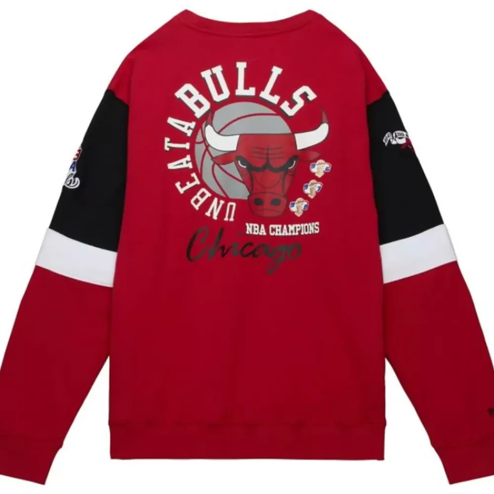 Apparel Mitchell & Ness Hoodies & Sweatshirts-All Over Crew 3.0 Chicago Bulls