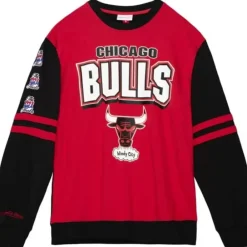 Apparel Mitchell & Ness T-Shirts & Tops-All Over Crew 2.0 Chicago Bulls