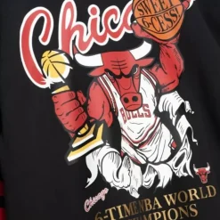 Apparel Mitchell & Ness T-Shirts & Tops-All Over Crew 2.0 Chicago Bulls