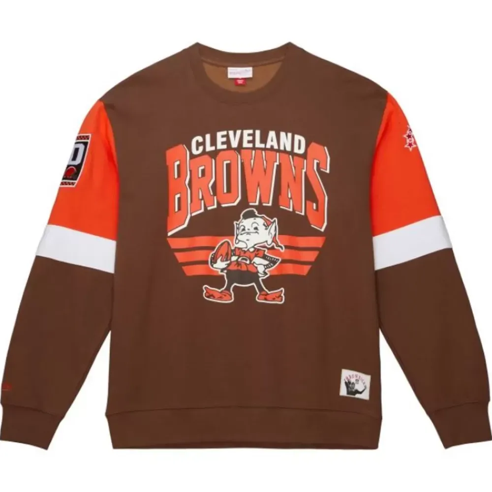 Apparel Mitchell & Ness Hoodies & Sweatshirts-All Over Crew 3.0 Cleveland Browns