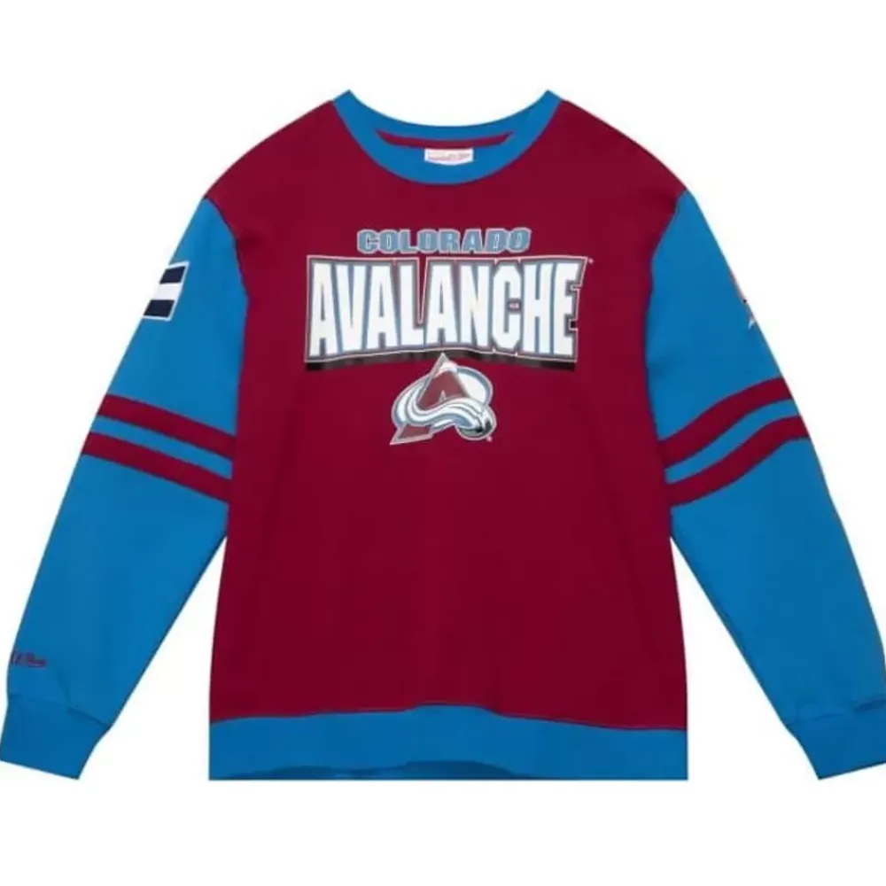 Apparel Mitchell & Ness Hoodies & Sweatshirts-All Over Crew 2.0 Colorado Avalanche