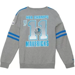 Apparel Mitchell & Ness Hoodies & Sweatshirts-All Over Crew 2.0 Dallas Mavericks
