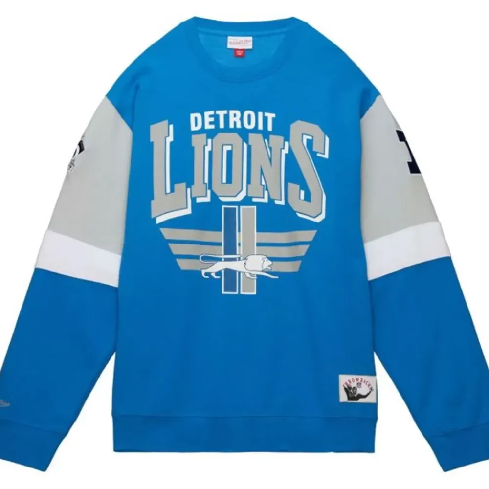 Apparel Mitchell & Ness Hoodies & Sweatshirts-All Over Crew 3.0 Detroit Lions
