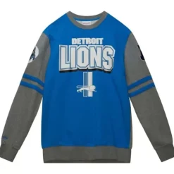 Apparel Mitchell & Ness T-Shirts & Tops-All Over Crew 2.0 Detroit Lions