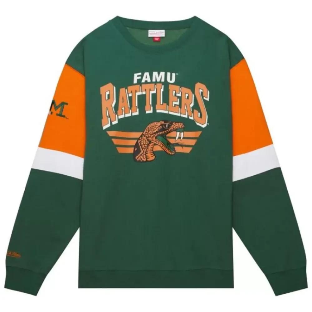 Apparel Mitchell & Ness Hoodies & Sweatshirts-All Over Crew 3.0 Florida A&M University