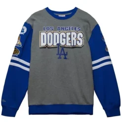 Apparel Mitchell & Ness T-Shirts & Tops-All Over Crew 2.0 Los Angeles Dodgers