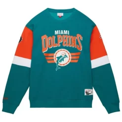 Apparel Mitchell & Ness Hoodies & Sweatshirts-All Over Crew 3.0 Miami Dolphins
