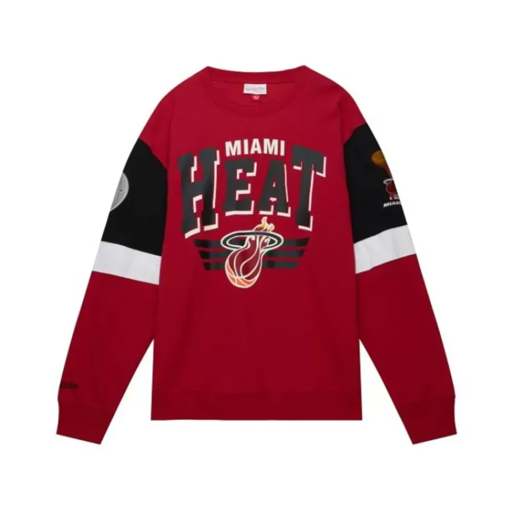 Apparel Mitchell & Ness Hoodies & Sweatshirts-All Over Crew 3.0 Miami Heat