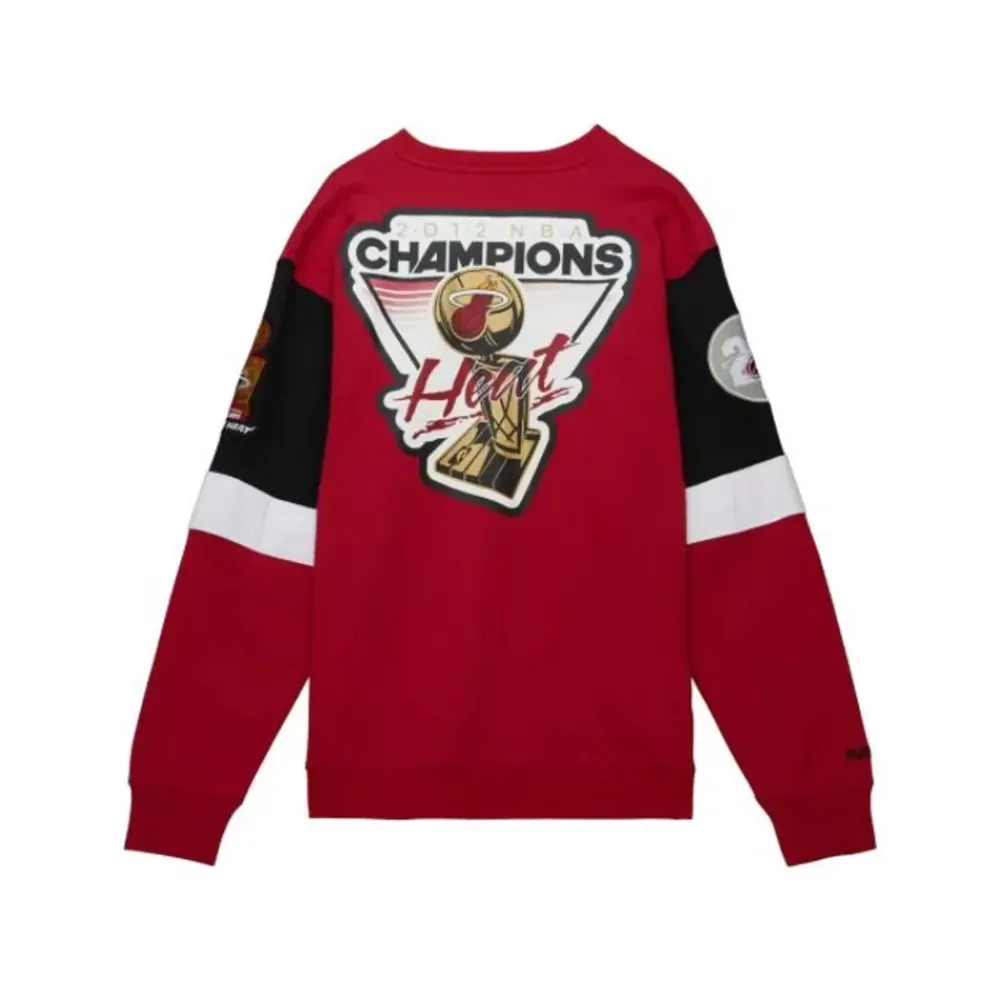 Apparel Mitchell & Ness Hoodies & Sweatshirts-All Over Crew 3.0 Miami Heat