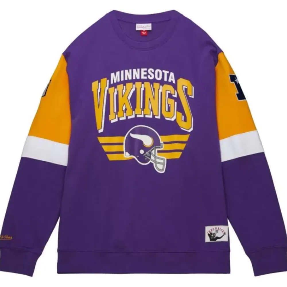 Apparel Mitchell & Ness Hoodies & Sweatshirts-All Over Crew 3.0 Minnesota Vikings