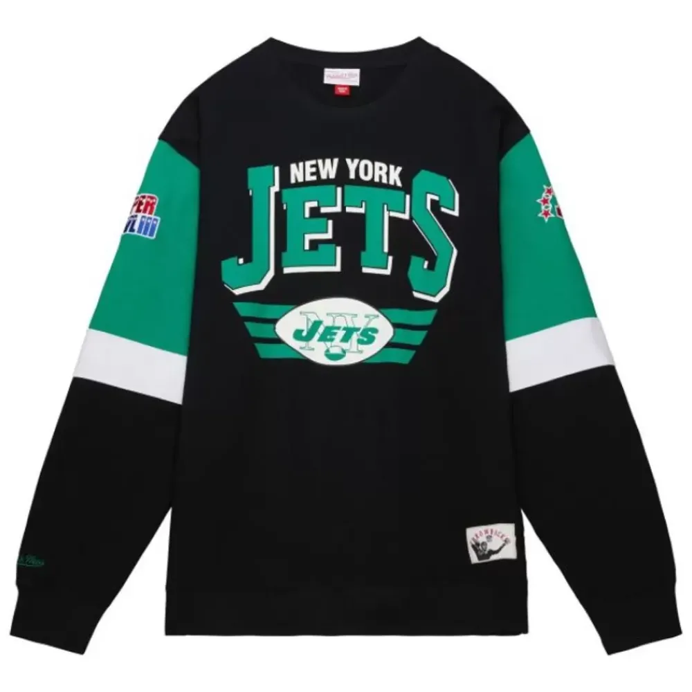 Apparel Mitchell & Ness Hoodies & Sweatshirts-All Over Crew 3.0 New York Jets