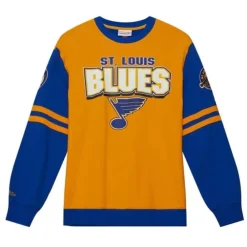 Apparel Mitchell & Ness Hoodies & Sweatshirts-All Over Crew 2.0 St. Louis Blues