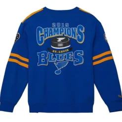 Apparel Mitchell & Ness Hoodies & Sweatshirts-All Over Crew 2.0 St. Louis Blues