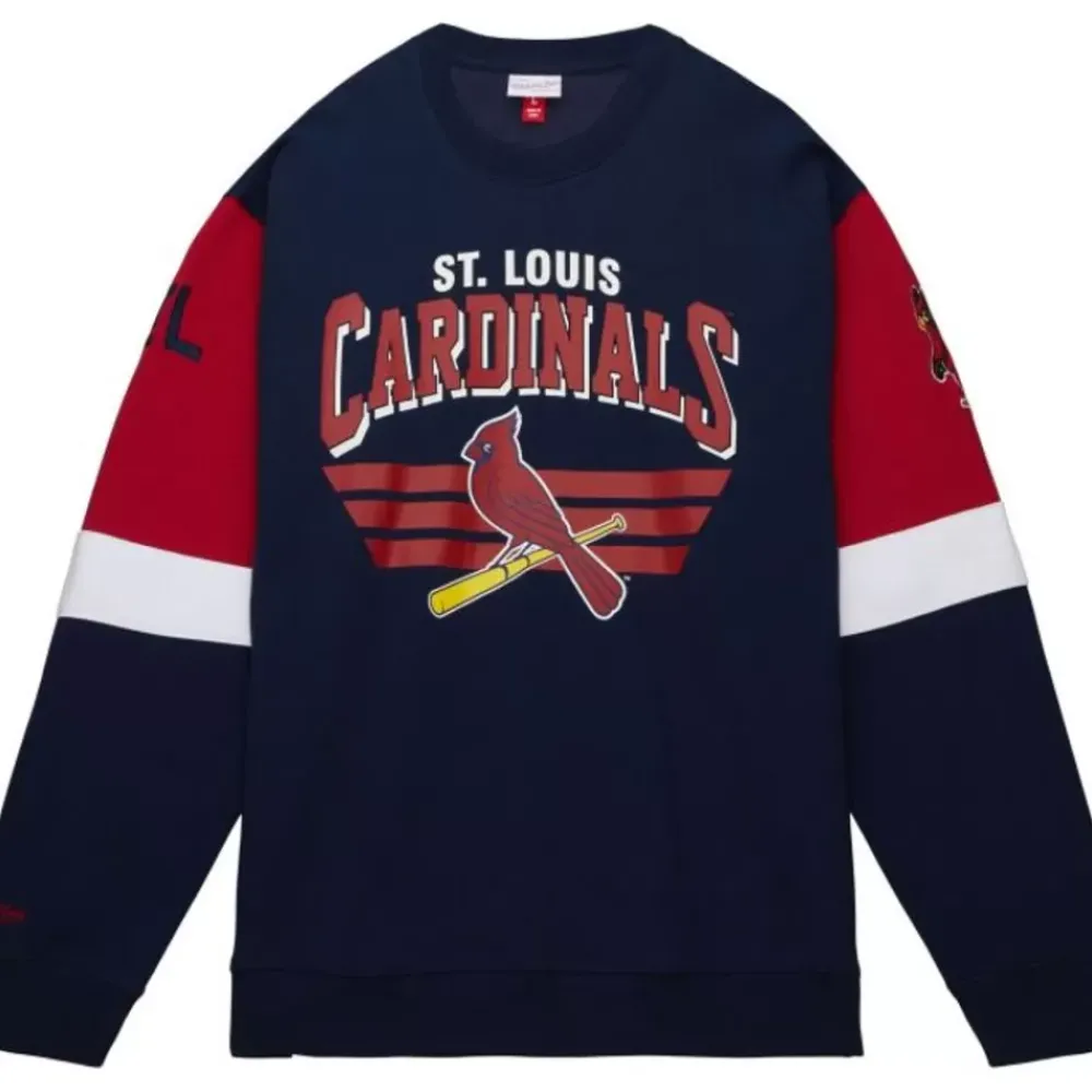 Apparel Mitchell & Ness Hoodies & Sweatshirts-All Over Crew 3.0 St. Louis Cardinals