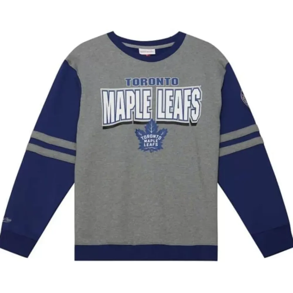 Apparel Mitchell & Ness Hoodies & Sweatshirts-All Over Crew 2.0 Toronto Maple Leafs