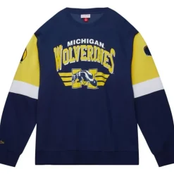 Apparel Mitchell & Ness Hoodies & Sweatshirts-All Over Crew 3.0 University Of Michigan
