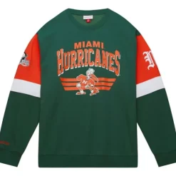 Apparel Mitchell & Ness Hoodies & Sweatshirts-All Over Crew 3.0 University Of Miami