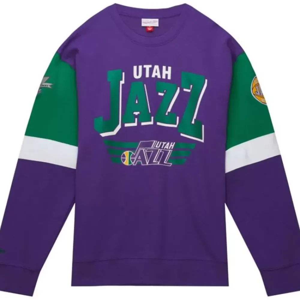 Apparel Mitchell & Ness Hoodies & Sweatshirts-All Over Crew 3.0 Utah Jazz