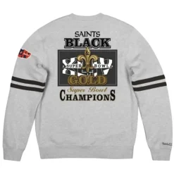 Apparel Mitchell & Ness Hoodies & Sweatshirts-All Over Print Fleece Crew New Orleans Saints