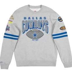 Apparel Mitchell & Ness Hoodies & Sweatshirts-All Over Print Fleece Crew Dallas Cowboys