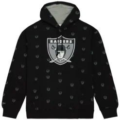 Apparel Mitchell & Ness Hoodies & Sweatshirts-Aop Fleece Hoodie Oakland Raiders