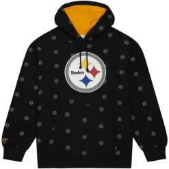 Apparel Mitchell & Ness Hoodies & Sweatshirts-Aop Fleece Hoodie Pittsburgh Steelers