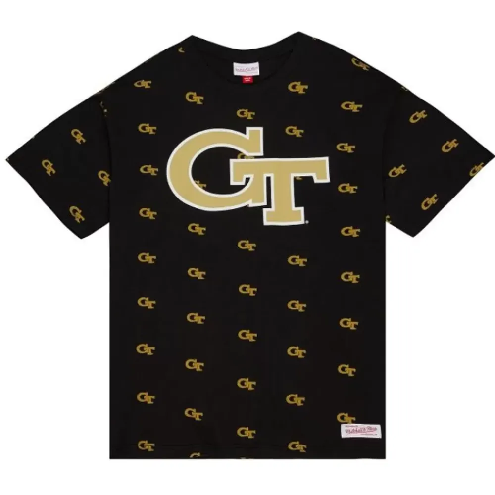 Apparel Mitchell & Ness T-Shirts & Tops-Aop Ss Top Georgia Tech