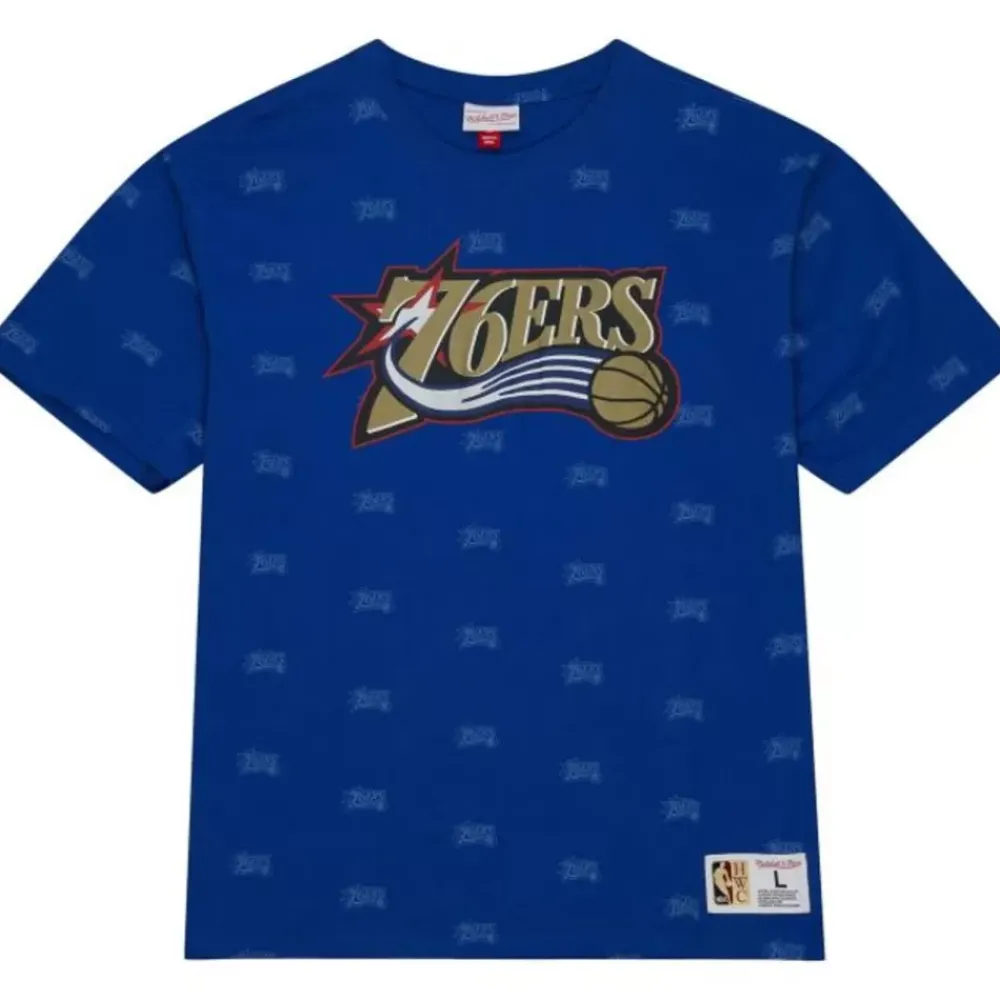 Apparel Mitchell & Ness T-Shirts & Tops-Aop S/S Top Philadelphia 76Ers