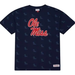Apparel Mitchell & Ness T-Shirts & Tops-Aop Ss Top University Of Mississippi