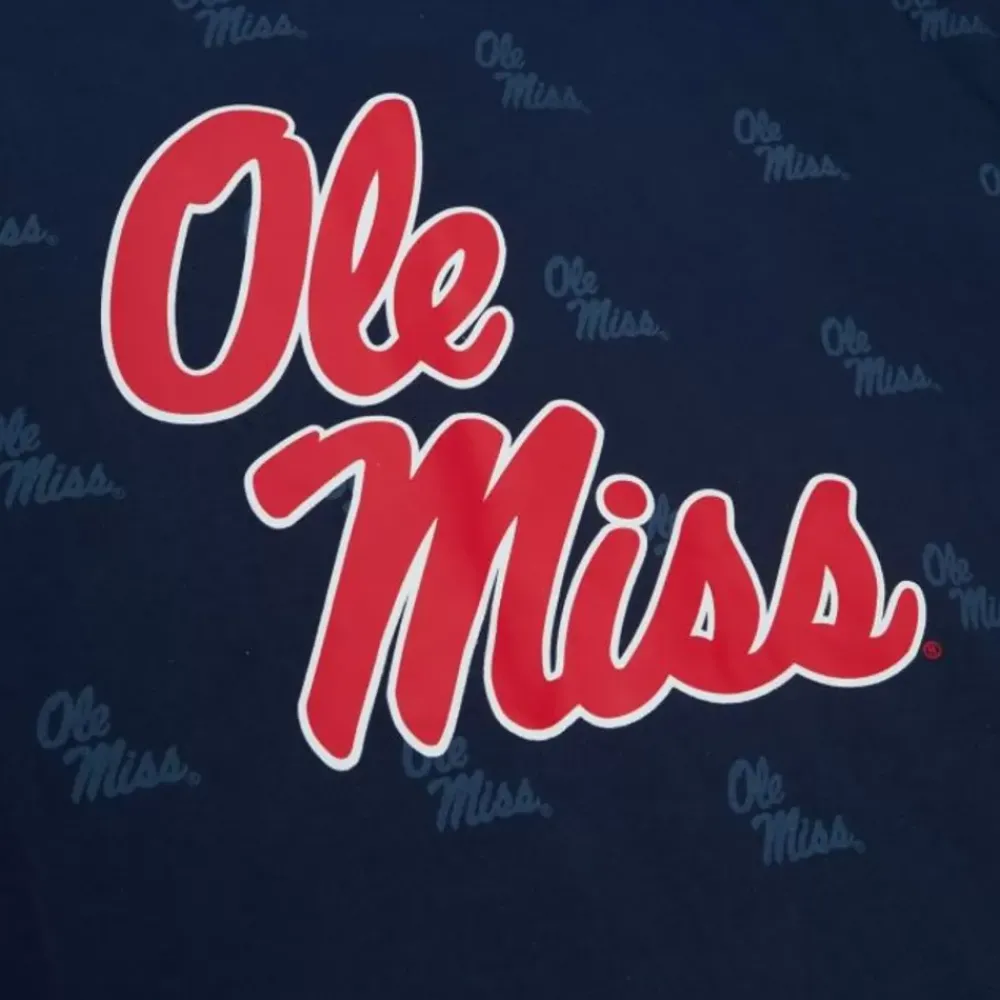Apparel Mitchell & Ness T-Shirts & Tops-Aop Ss Top University Of Mississippi