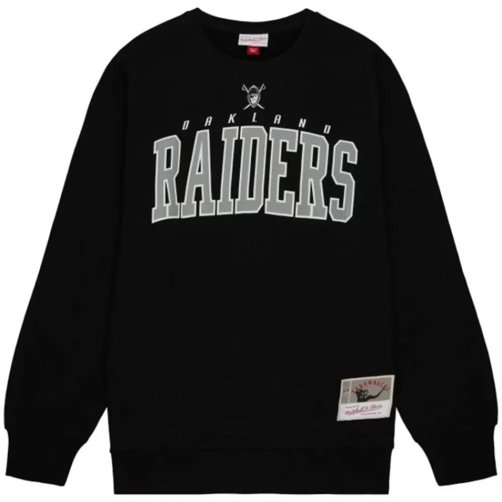 Apparel Mitchell & Ness Hoodies & Sweatshirts-Arch Team Crew Oakland Raiders