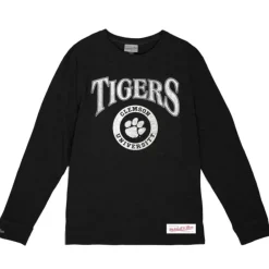 Apparel Mitchell & Ness T-Shirts & Tops-Arched Logo Lockup Slub Ls Tee Clemson University