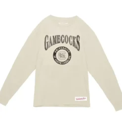 Apparel Mitchell & Ness T-Shirts & Tops-Arched Logo Lockup Slub Ls Tee University Of South Carolina