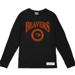 Apparel Mitchell & Ness T-Shirts & Tops-Arched Logo Lockup Slub Ls Tee Oregon State University