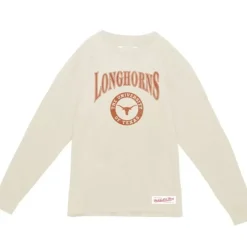 Apparel Mitchell & Ness T-Shirts & Tops-Arched Logo Lockup Slub Ls Tee University Of Texas At Austin