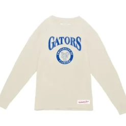 Apparel Mitchell & Ness T-Shirts & Tops-Arched Logo Lockup Slub Ls Tee University Of Florida