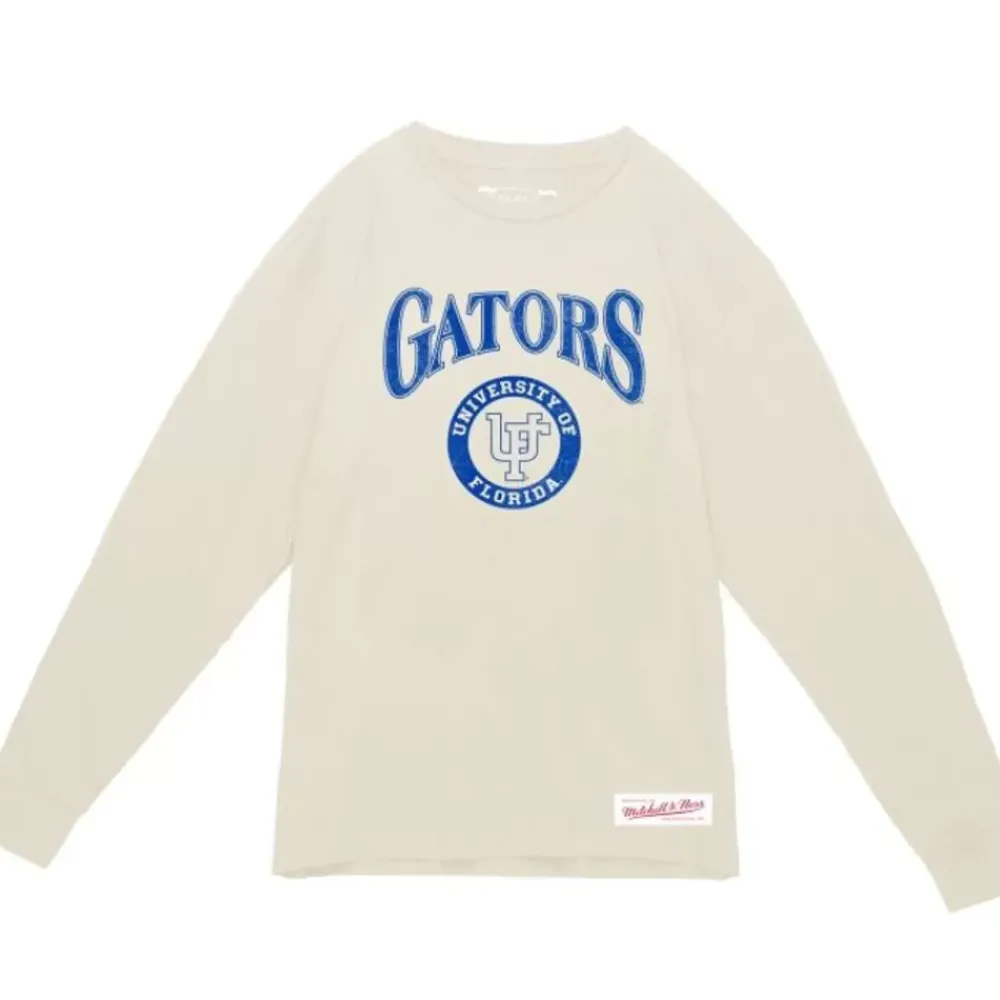 Apparel Mitchell & Ness T-Shirts & Tops-Arched Logo Lockup Slub Ls Tee University Of Florida
